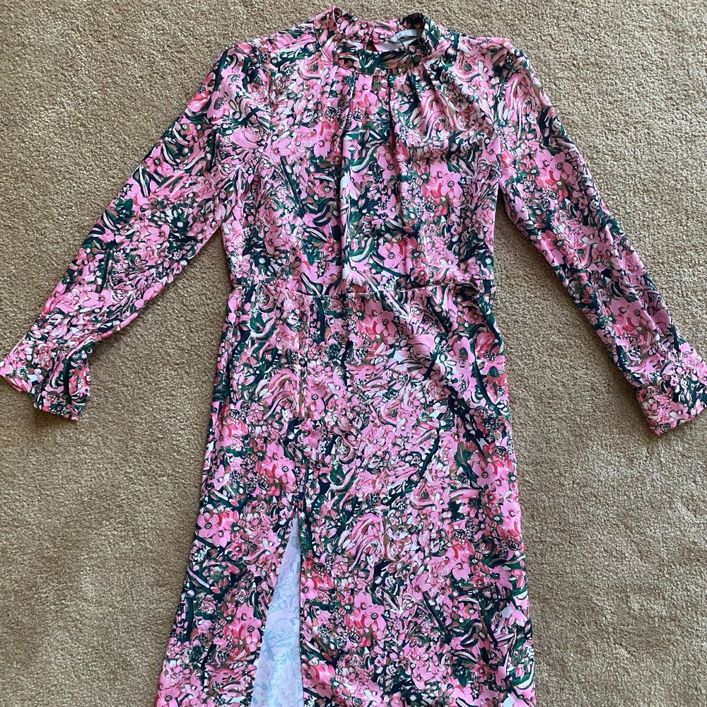 H&M never worn long-sleeve pink floral dress